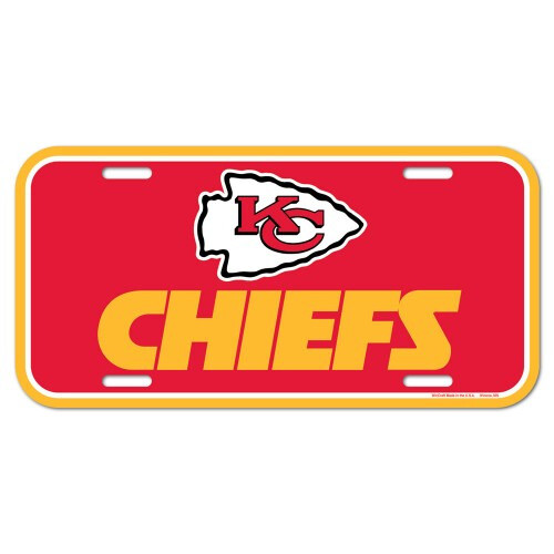 Kansas City Chiefs Logo Plastic License Plate NEW!! Free Shipping 6×12 Inches