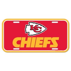 Kansas City Chiefs Logo Plastic License Plate NEW!! Free Shipping 6×12 Inches
