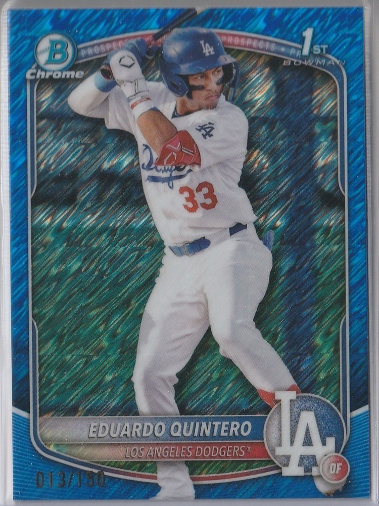 2025 Bowman Chrome EDUARDO QUINTERO 1st Bowman Blue Shimmer #d /150 – DODGERS