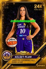 Kelsey Plum WNBA Los Angeles Sparks 4×6 PHOTO Custom 24K PURE Gold Photo