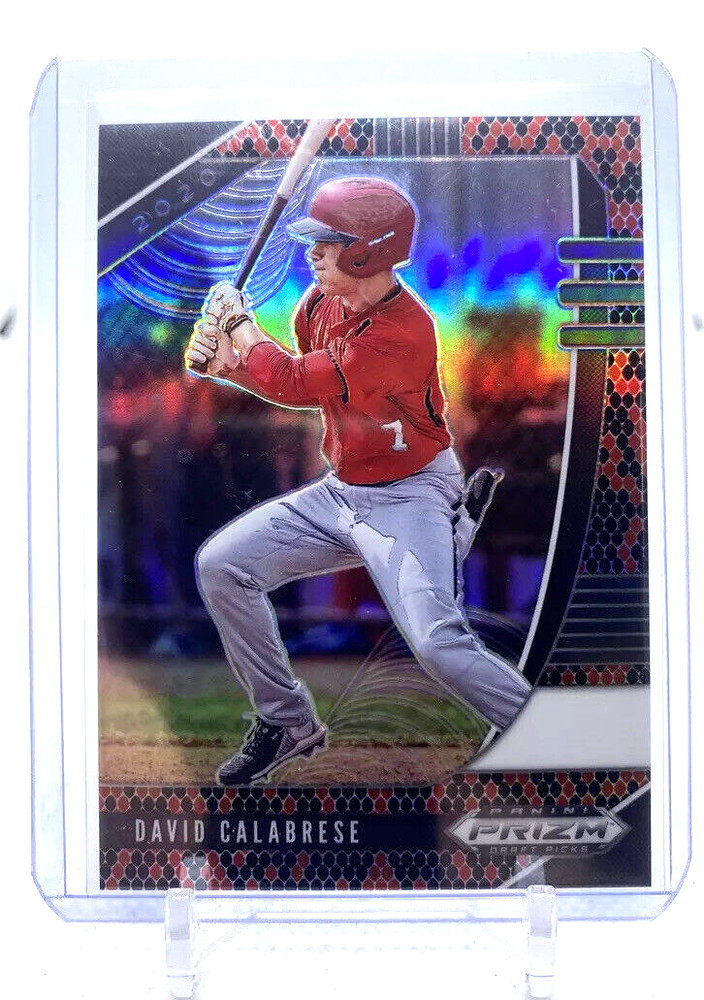 2020 Panini Prizm Draft Picks David Calabrese /25 Black And Red Snake Skin Prizm