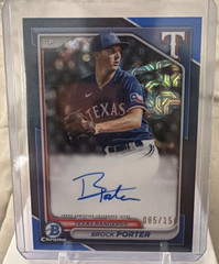 2024 Bowman Chrome Brock Porter Prospect Auto Mega Box Blue Refractor #85/150