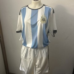 Argentina 3 time championship Home Soccer Jersey multicolor and short Mens L