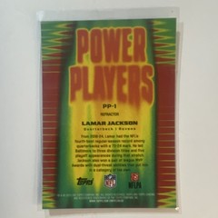 Topps 2025 Topps Chrome Lamar Jackson Power Players PP-1 Baltimore Ravens