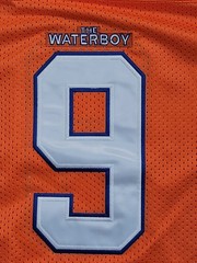 The Waterboy Bobby Boucher #9 Bourbon Bowl Orange Football Jersey Mens Size L