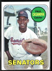 1969 Topps #486a Paul Casanova : last name in white