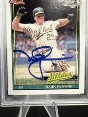PSA 8 DNA Auto 10 1991 Topps Desert Shield Mark McGwire Oakland Athletics #270