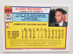 1992-93 Topps Alonzo Mourning RC #393 Hornets