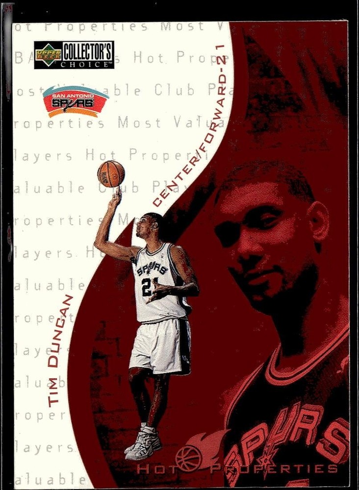 1997-98 Collector&rsquo;s Choice #379 Tim Duncan Hot Properties San Antonio Spurs