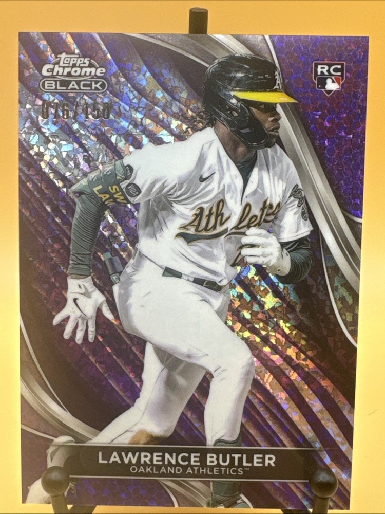 2024 Topps Chrome Black Purple Diamond Refractor Lawrence Butler #65 A’s RC /150