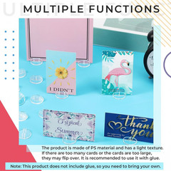 100 Pcs Clear Mini Card Stands Plastic Place Card Holders Paper