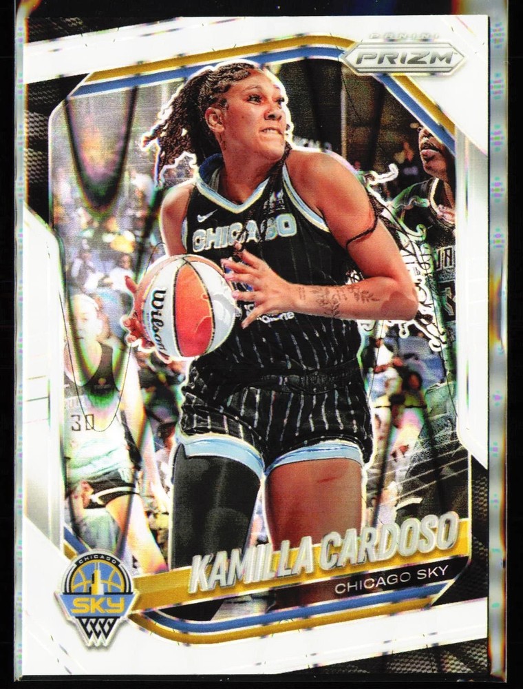 2025 Panini Prizm WNBA Kamilla Cardoso White Seismic Prizms #89 Chicago Sky