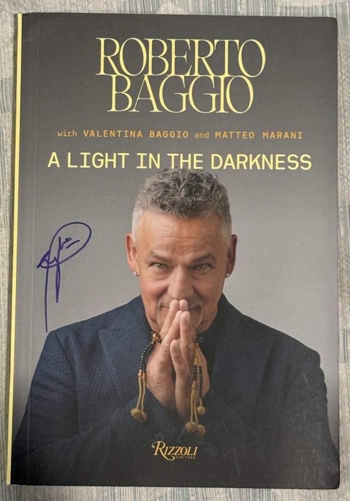 ROBERTO BAGGIO – Dual Signed “A Light In The Darkness” Book Autographed On Cover