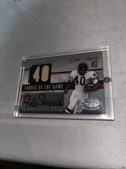 GALE SAYERS FABRIC OF THE GAME USED JERSEY AUTO #’d / 40 ! 2006 CERTIFIED HOF