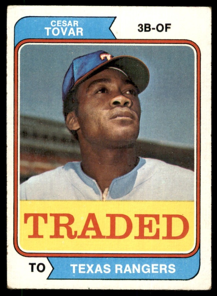 1974 Topps Traded Cesar Tovar 3 Texas Rangers #538T
