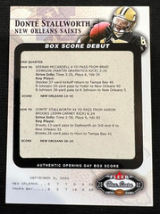 DONTE STALLWORTH 2002 Fleer Box Score Debut #3 Rookie Card RC #1884/2002 Saints