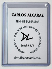 Carlos Alcaraz Platinum Plated Artist Signed « Tennis Superstar » Trading Card 1/1