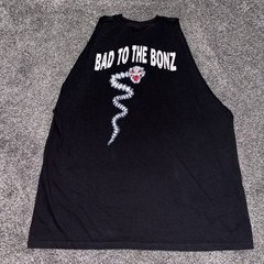 Vintage WWF WWE Stone Cold Steve Austin Bad To The Bone Finger Cut Sleeves 2XL