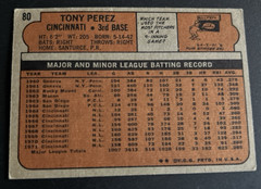 1972 Topps Baseball Tony Perez #80 Cincinati Reds HOF