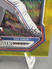 2026 Bowman Chrome Josh Owens /75 Yellow Shimmer Refractor #BCP-62 Texas Rangers