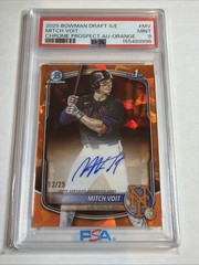 2025 1st Bowman Draft Chrome Sapphire Orange Ref Mitch Voit Auto 12/25 RC PSA 9