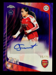Olivia Smith 2025-26 Topps Chrome UEFA Women’s PURPLE 15/75 JERSEY # Auto RC /75