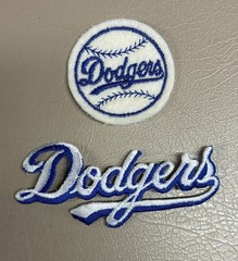 Vintage LA Dodgers MLB Baseball 2&Prime; Round Team And Script Dodgers Logo Patches