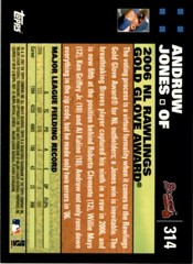 2007 Topps Andruw Jones . Atlanta Braves #314
