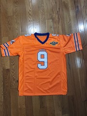 The Waterboy Bobby Boucher #9 Bourbon Bowl Orange Football Jersey Mens Size L