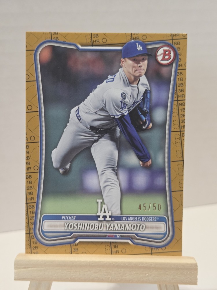 2026 Bowman Yoshinobu Yamamoto GOLD Border Pattern 01/50 Dodgers