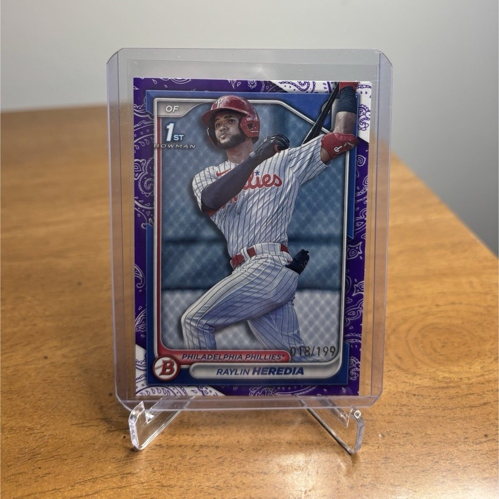2024 Bowman Prospects Raylin Heredia RC #BP-146 Purple Pattern /199- Phillies