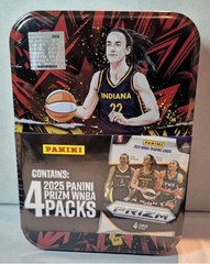 CAITLIN CLARK 2025 PANINI PRIZM WNBA FACTORY SEALED COLLECTIBLE TIN WITH 4 PACKS