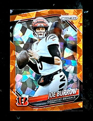2025 Panini Prizm Joe Burrow Orange Cracked Ice Cincinnati Bengals #62