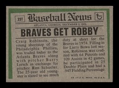 1974 Topps #23T Craig Robinson Traded Atlanta Braves Excellent