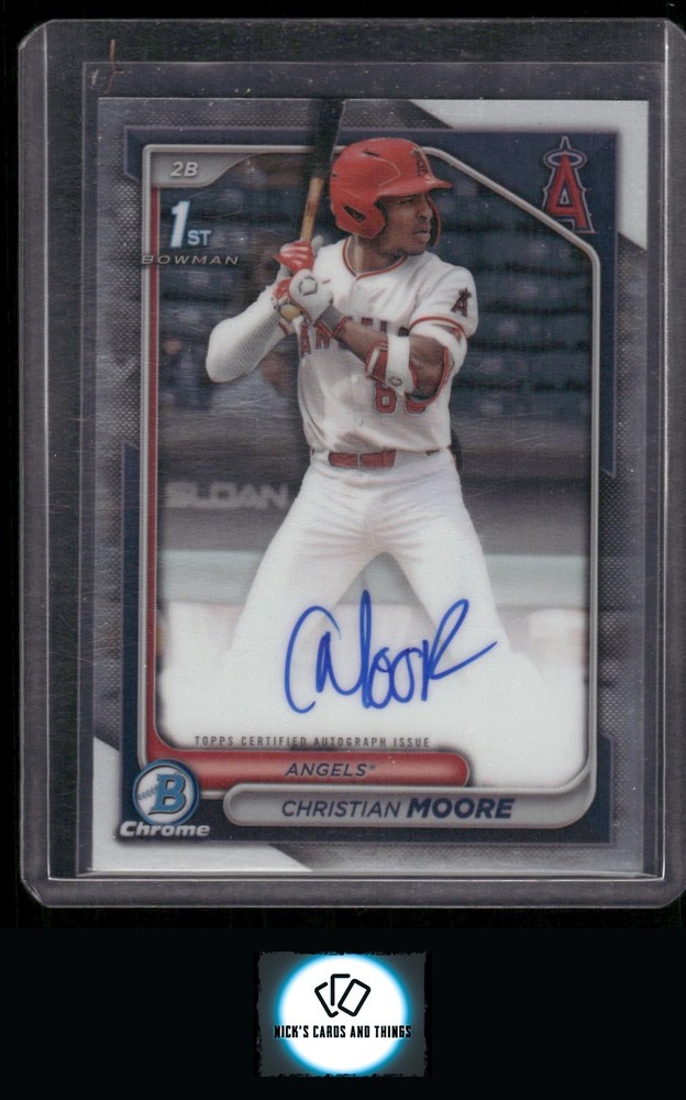 2024 Bowman Draft #CPA-CM Christian Moore Chrome Prospect Autographs