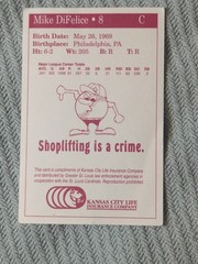 Mike DiFelice SIGNED 2002 St. Louis Cardinals Police Safety Card AUTOGRAPH