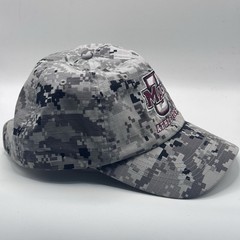 PORT AUTHORITY Gray Digital Camo Hat, UMASS Athletics, Strapback, Adjustable