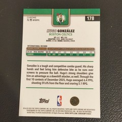Topps Chrome 2026 Hugo González Celtics Rookie #178 Refractor