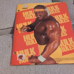 Hulk Hogan School Folder WWF Wrestling 1990 Titan Sports Vintage