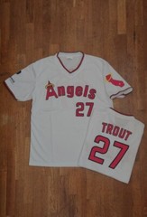 California Angels Throwback Jersey Mike Trout, Unisex Adult XL, Anaheim Angels