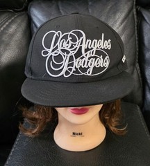 New Era LA Dodgers 9FIFTY Snapback Black Script Logo Hat MLB Genuine Cap