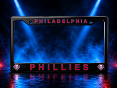 Philadelphia Phillies Black License Plate Frame Cover – Black – Eliteauto3k