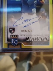 2026 Topps Chrome Carter Jensen Autograph Yellow Refractor /275 (RC) Royals