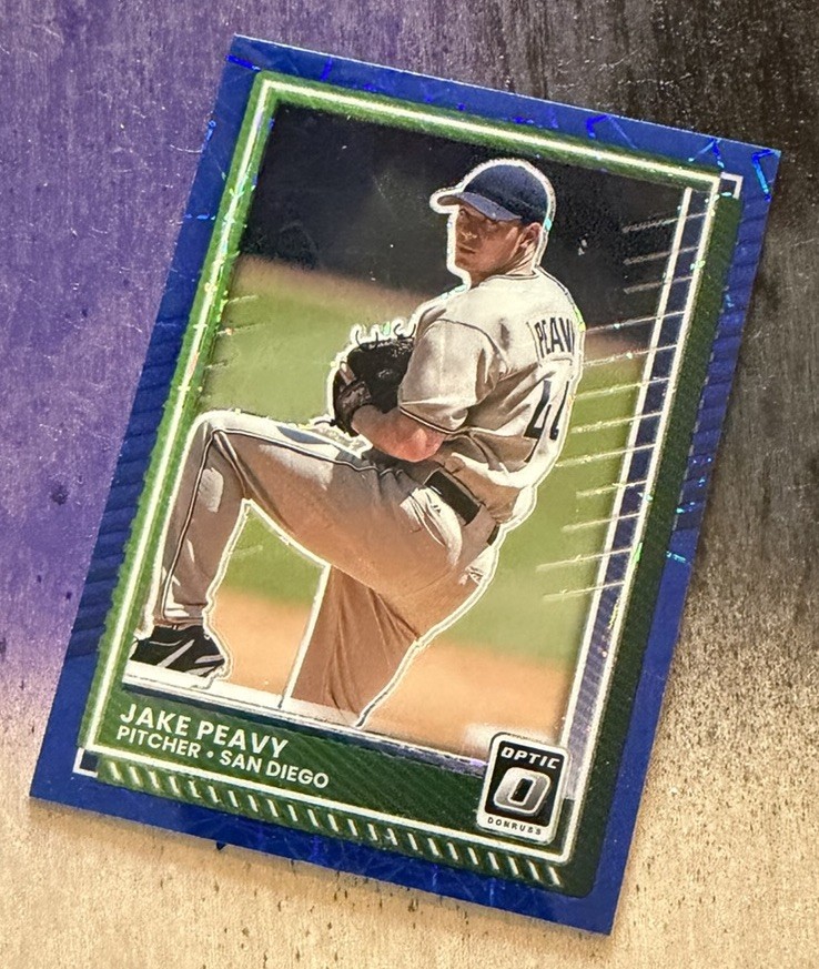 2025 Panini Donruss Optic Jake Peavy #49 Blue Velocity Prizm San Diego Padres