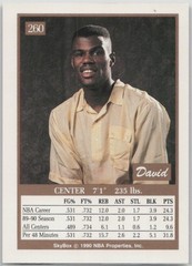 David Robinson 1990-91 SkyBox #260 Spurs Red Ink Back Error NM
