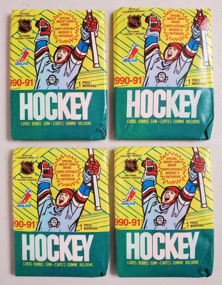1990-91 OPC O-Pee-Chee Hockey Lot of 4 (Four) Sealed Unopened Packs Gretzky -**