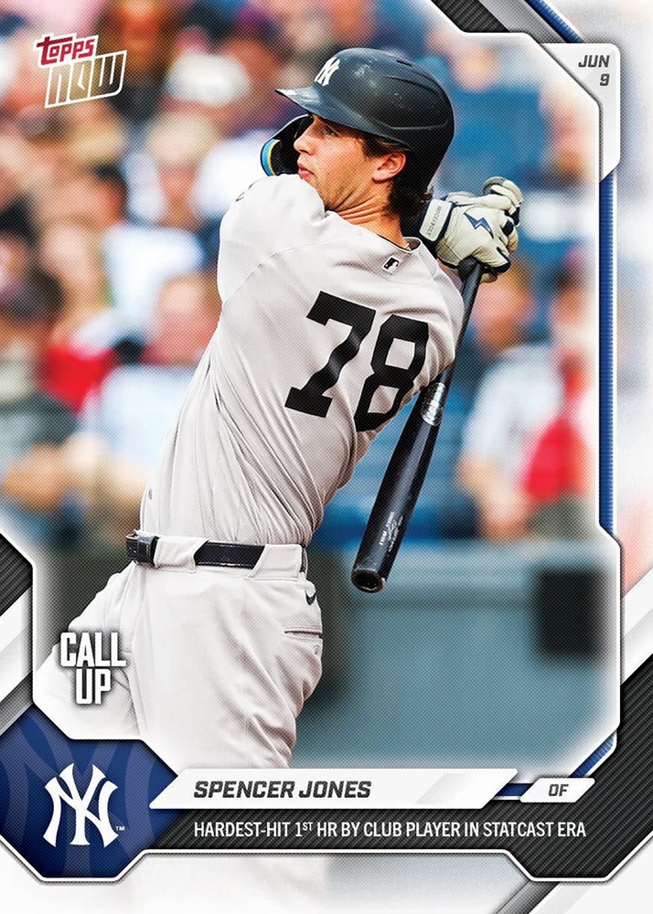 2026 MLB Topps NOW 308 SPENCER JONES NEW YORK YANKEES ROOKIE CALLUP PRESALE