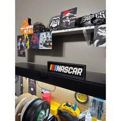 NASCAR 3D Printed Logo Desk Shelf Sign Man Cave Garage Office Decor Racing Fan