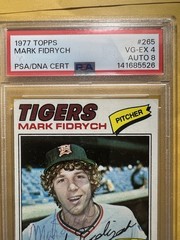 1977 Topps Mark Fidrych Detroit Tigers Rookie Card RC Autograph PSA 8 Card 4