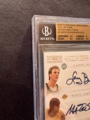 2009-10 Playoff National Treasures Larry Bird Magic Dr. J Auto /5 BGS 9.5 POP 1